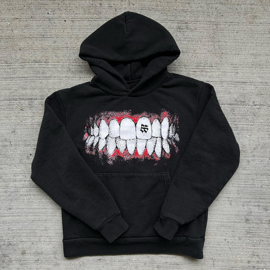 Fashion Teeth Print Long Sleeve Hoodies