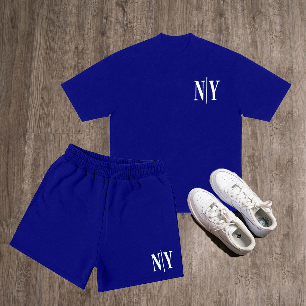 NY Print Short Sleeve Two Piece Set