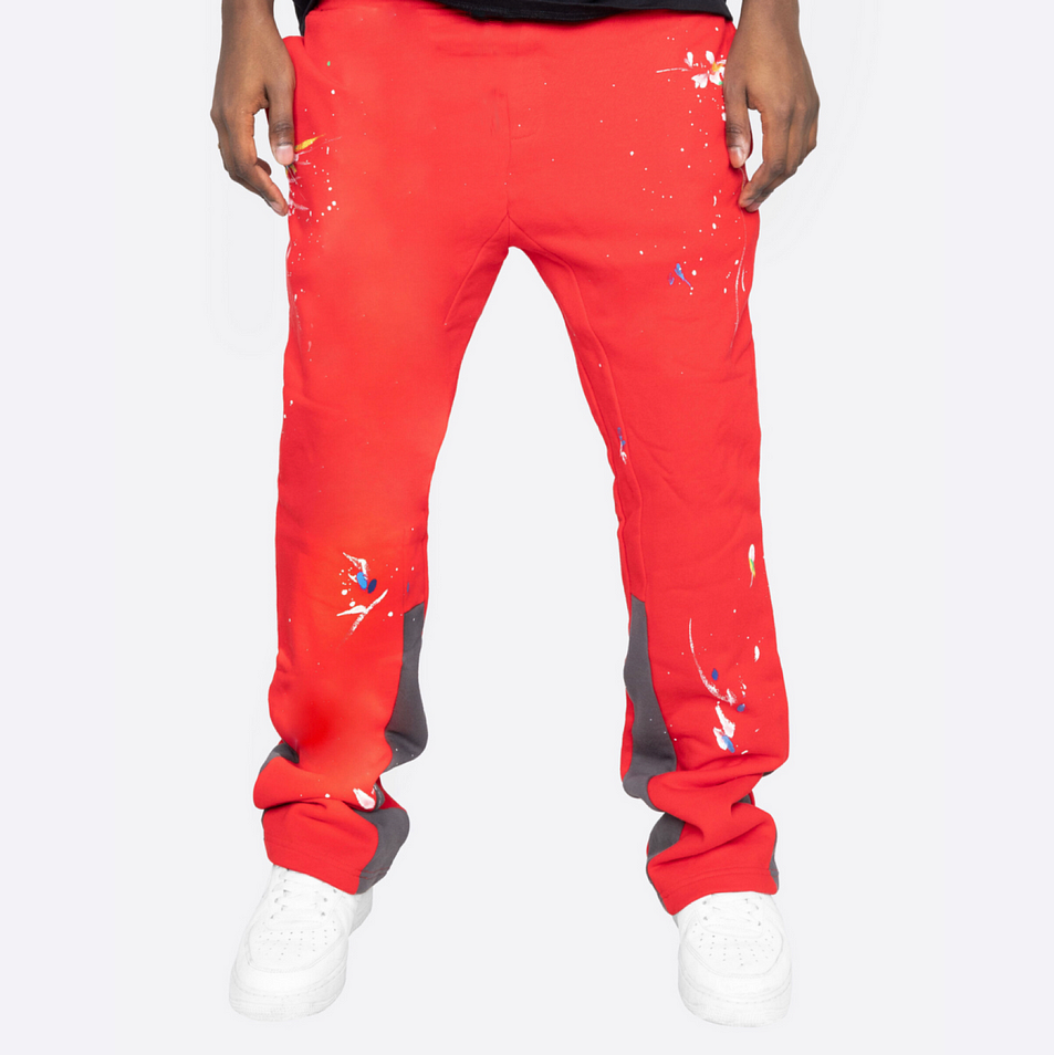 Casual Paint Splatter Flare Sweatpants Trousers