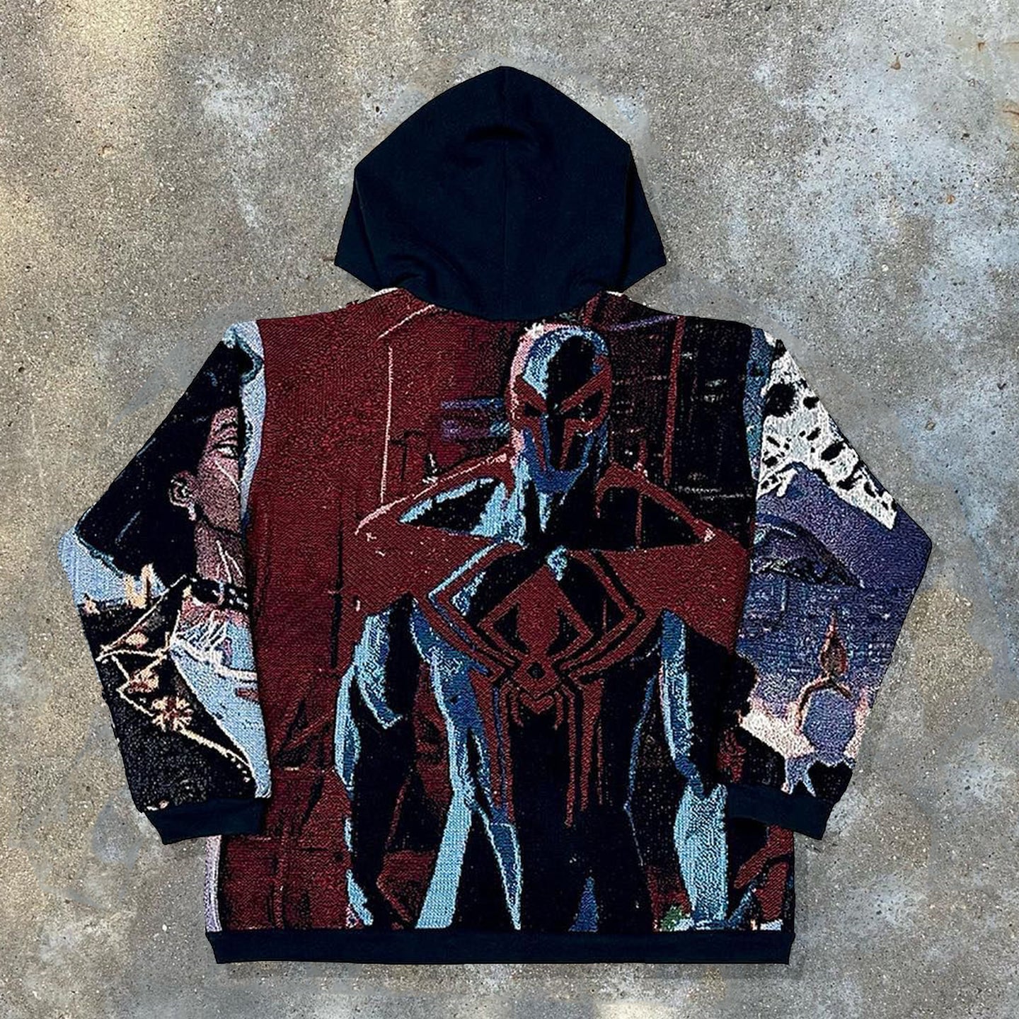 Spider Verse Print Long Sleeve Tapestry Hoodies