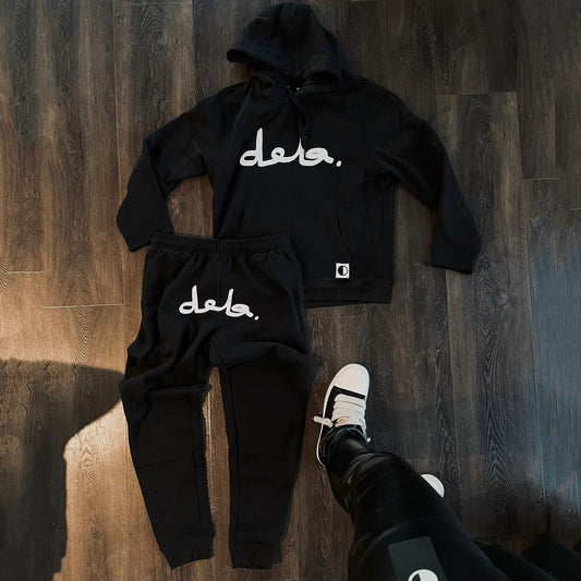 Casual Dela Print Hoodie Sweatpants Two Piece Set