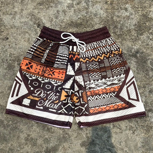 Vintage Do The Most Print Mesh Pocket Shorts