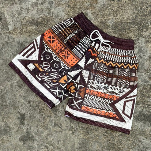 Vintage Do The Most Print Mesh Pocket Shorts