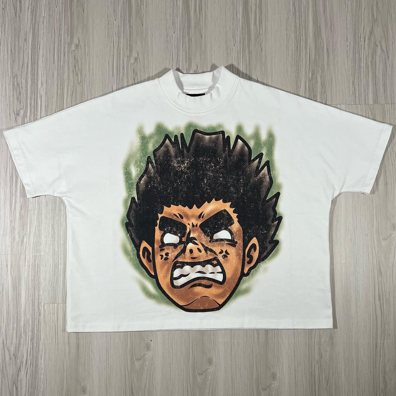 Angry Cartoon Print Short Sleeve T-Shirt