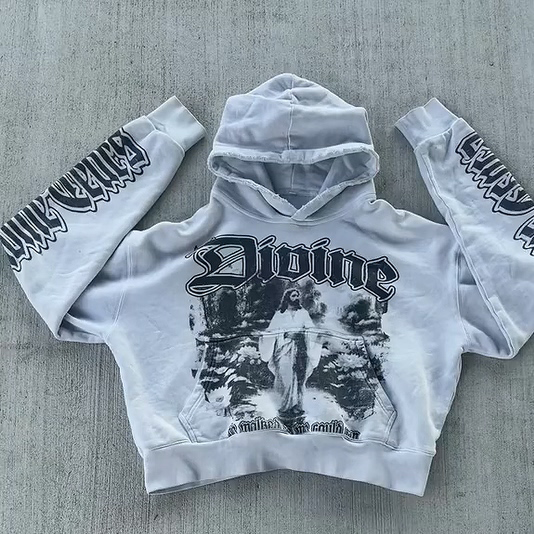 Vintage Jesus Print Hoodie