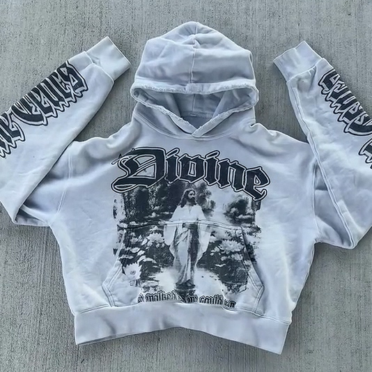 Vintage Jesus Print Hoodie