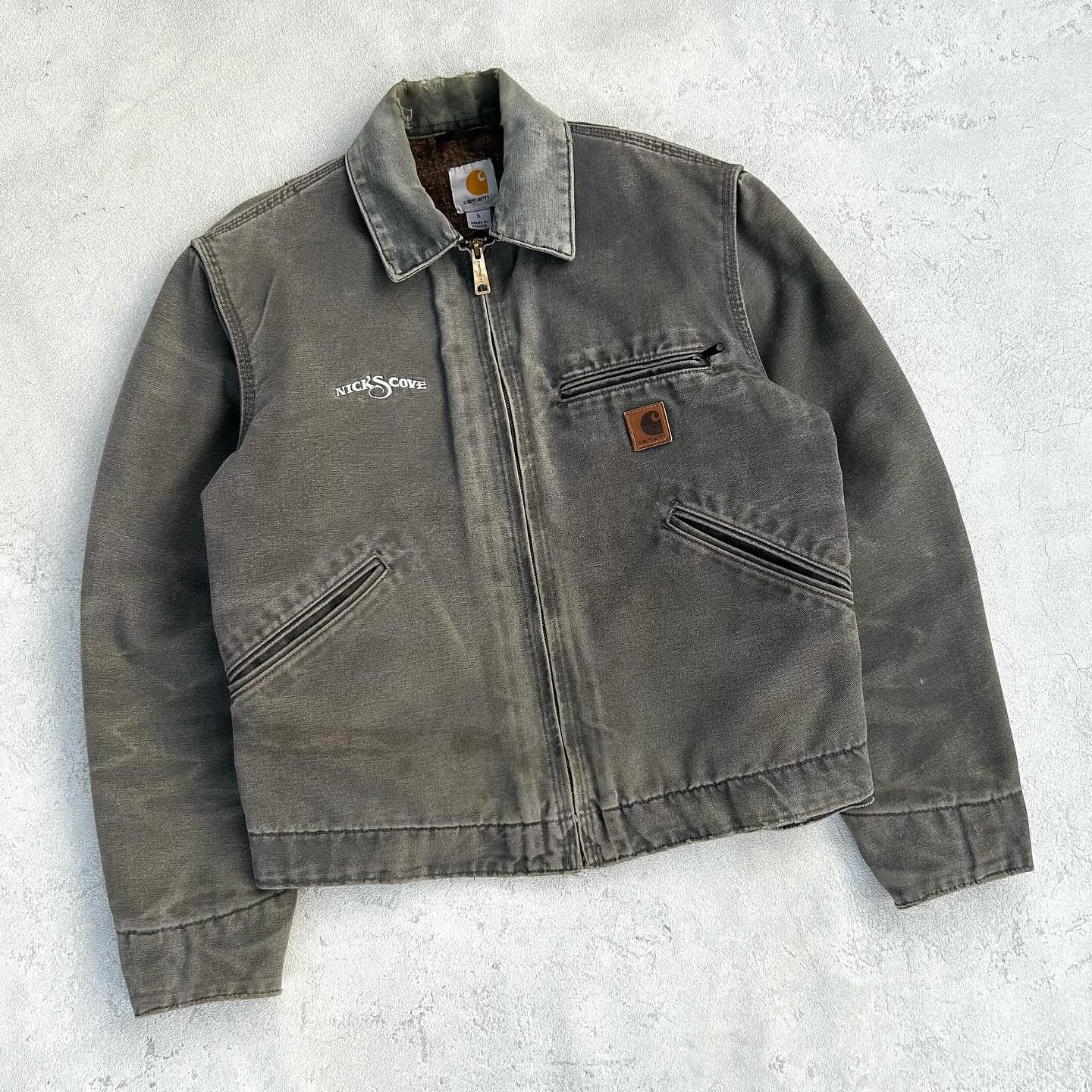 Vintage fleece lapel work jacket