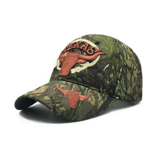 Camouflage peaked cap large head embroidered baseball cap