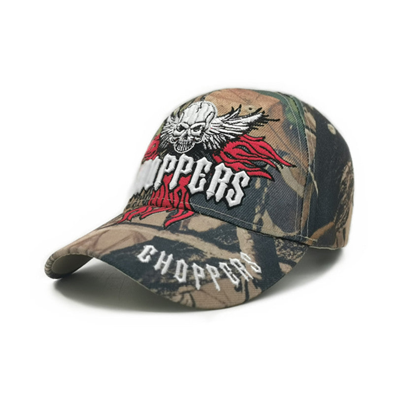 Camouflage peaked cap large head embroidered baseball cap