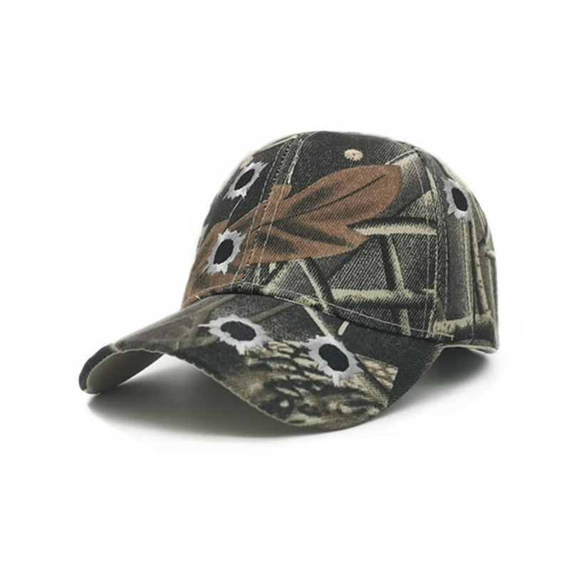 Camouflage peaked cap large head embroidered baseball cap