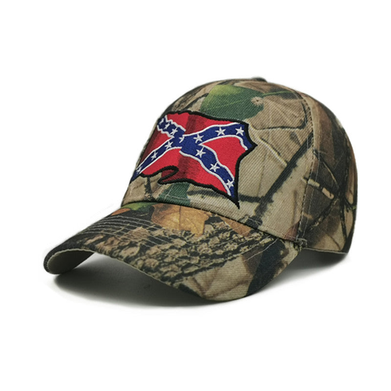 Camouflage peaked cap large head embroidered baseball cap