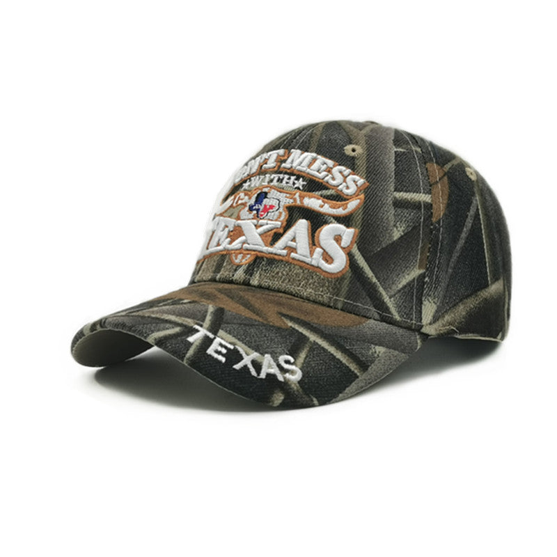 Camouflage peaked cap large head embroidered baseball cap