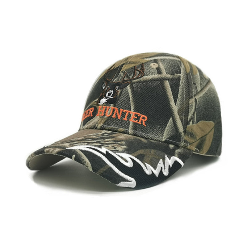 Camouflage peaked cap large head embroidered baseball cap