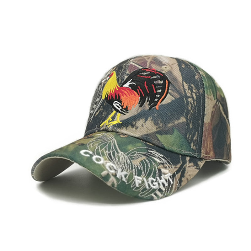 Camouflage peaked cap large head embroidered baseball cap