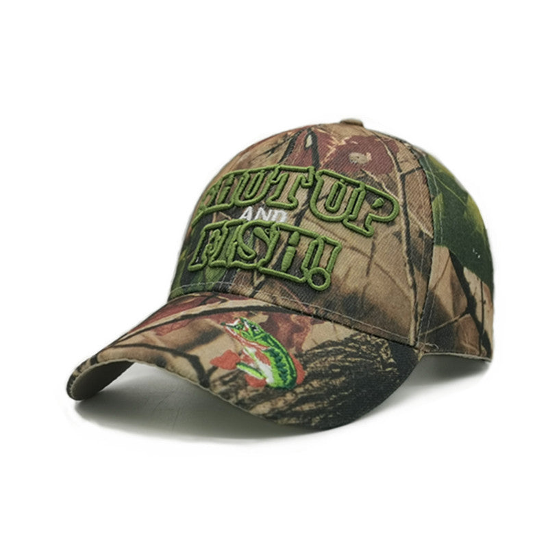 Camouflage peaked cap large head embroidered baseball cap