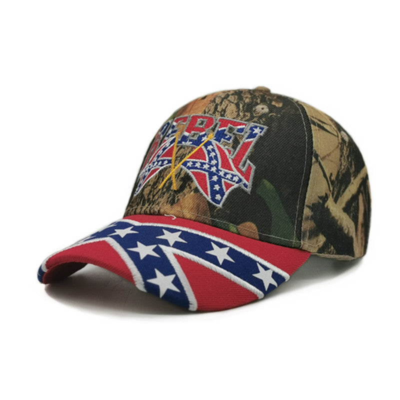 Camouflage peaked cap large head embroidered baseball cap