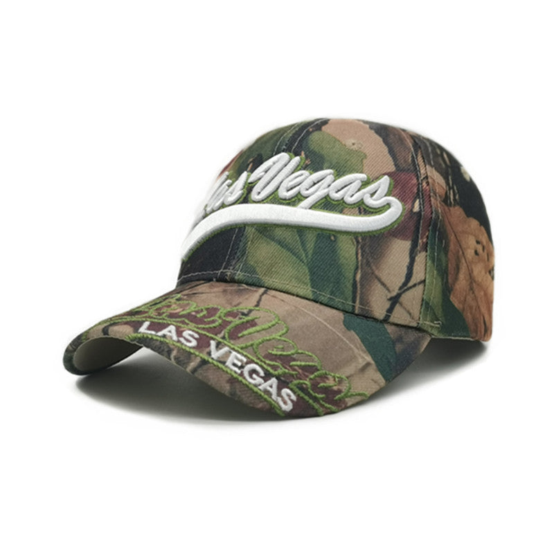 Camouflage peaked cap large head embroidered baseball cap