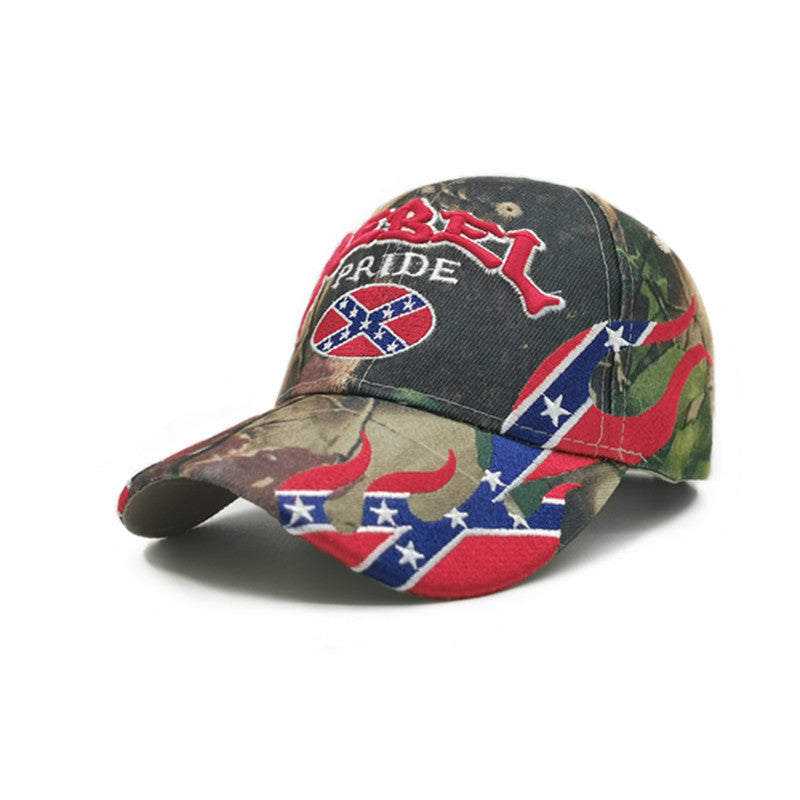 Camouflage peaked cap large head embroidered baseball cap