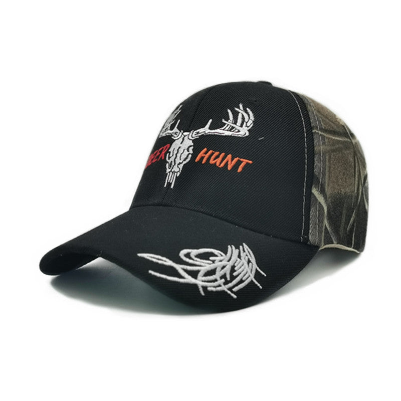 Camouflage peaked cap large head embroidered baseball cap