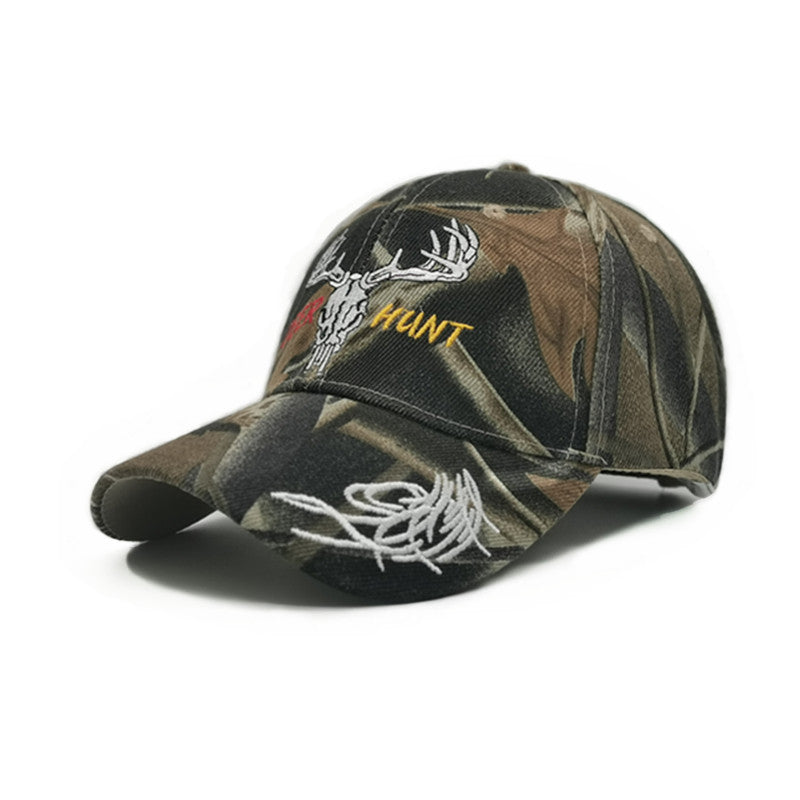 Camouflage peaked cap large head embroidered baseball cap