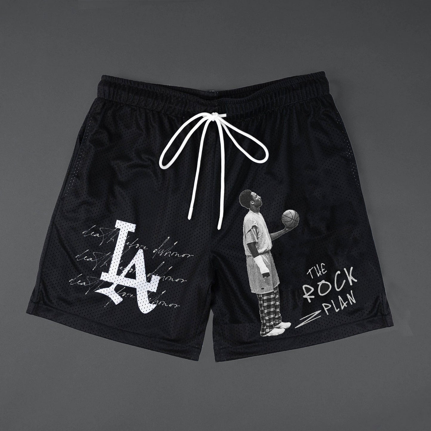 LA Basketball Dreams Print Casual Street Mesh Shorts