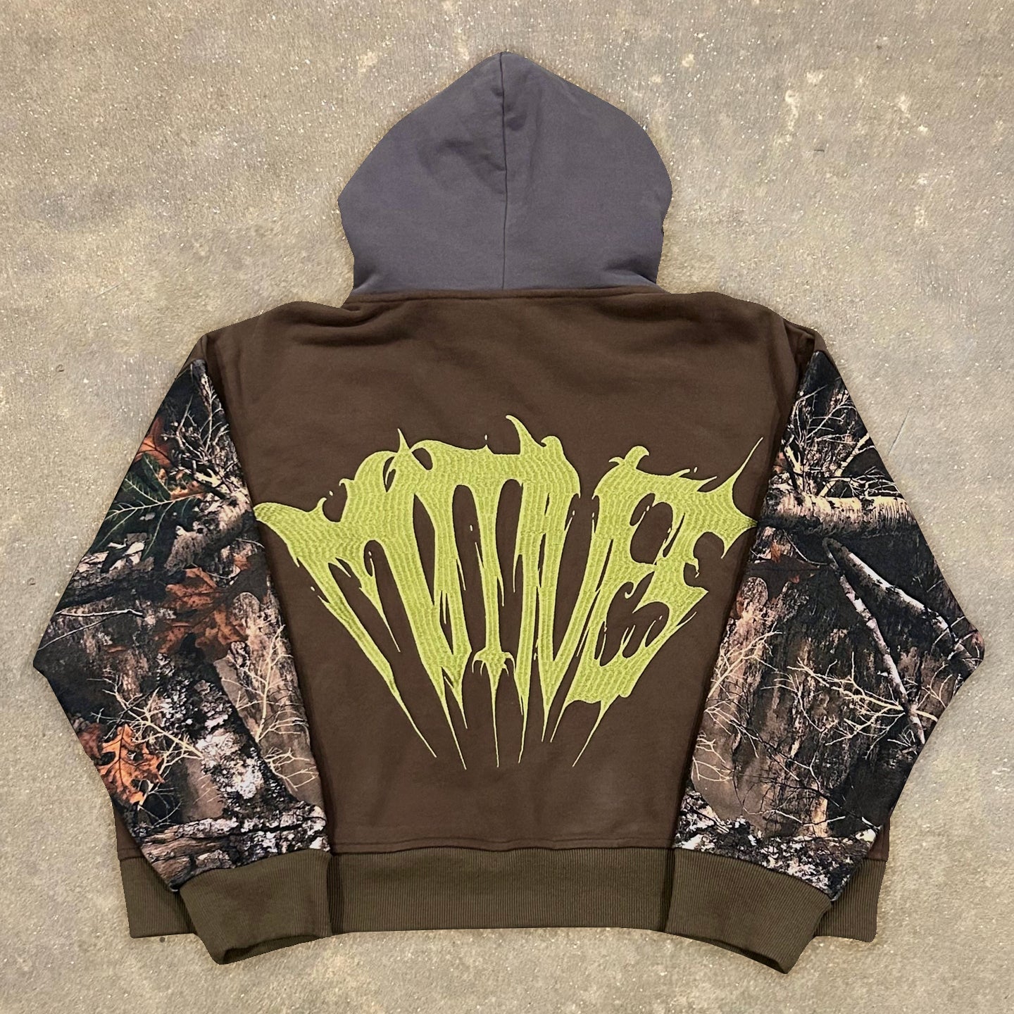 Camouflage Contrast Color Print Long Sleeve Hoodies