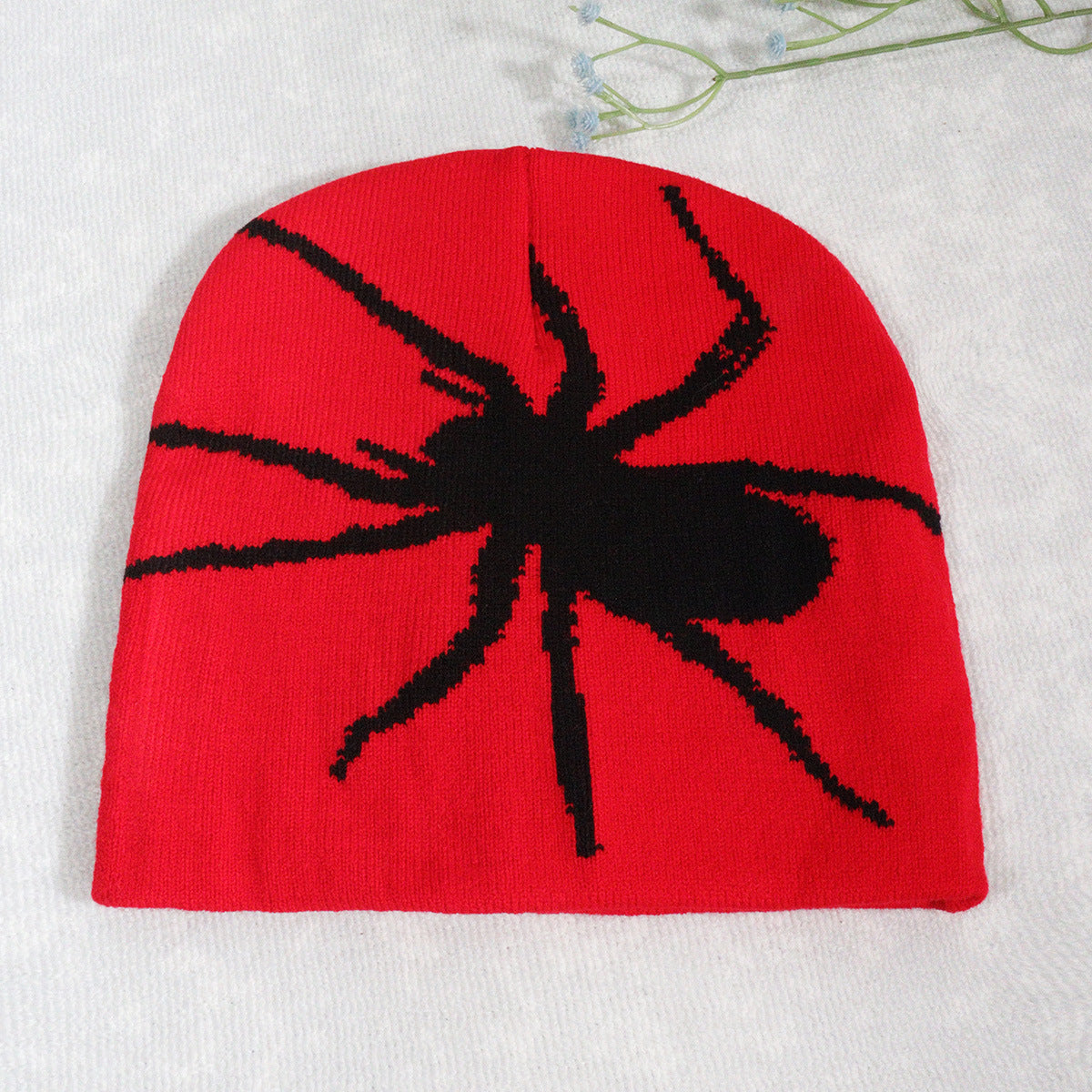 Knitted Pullover Spider Y2K Jacquard Hat for Men and Women