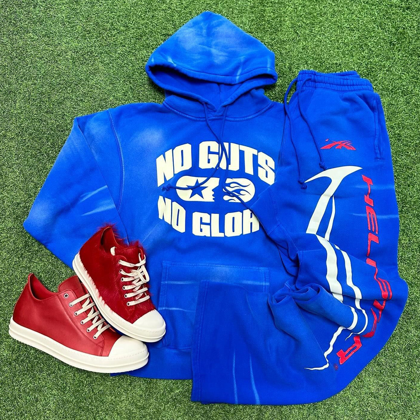 Fashion No Guts No Glory Print Two Piece Hoodie Set