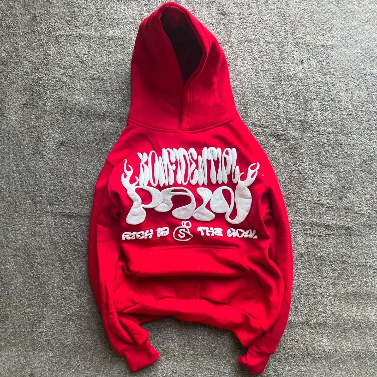 Konfidential Pain Bubble Print Long Sleeve Hoodies