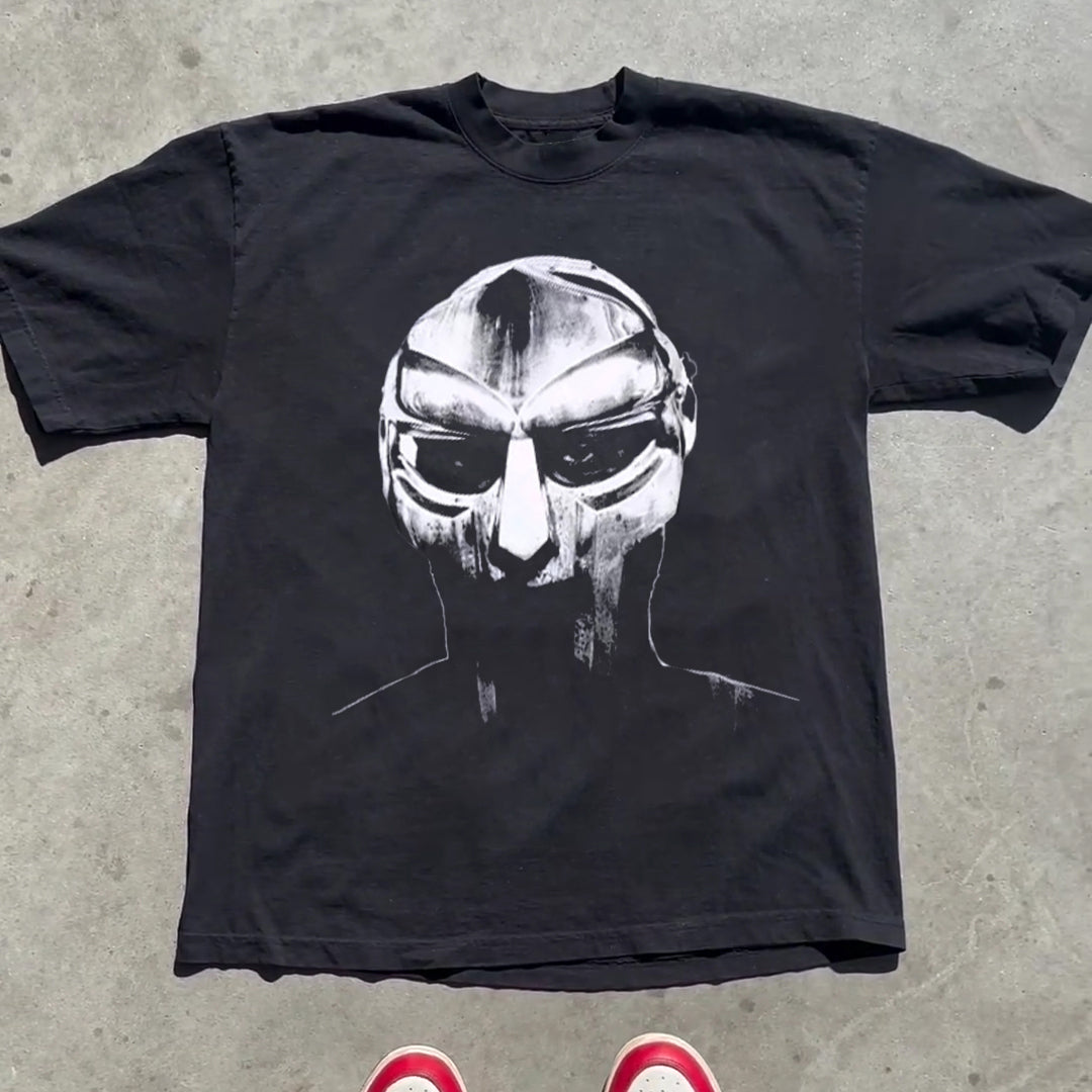 Street Style Mask Print Short Sleeve T-Shirt