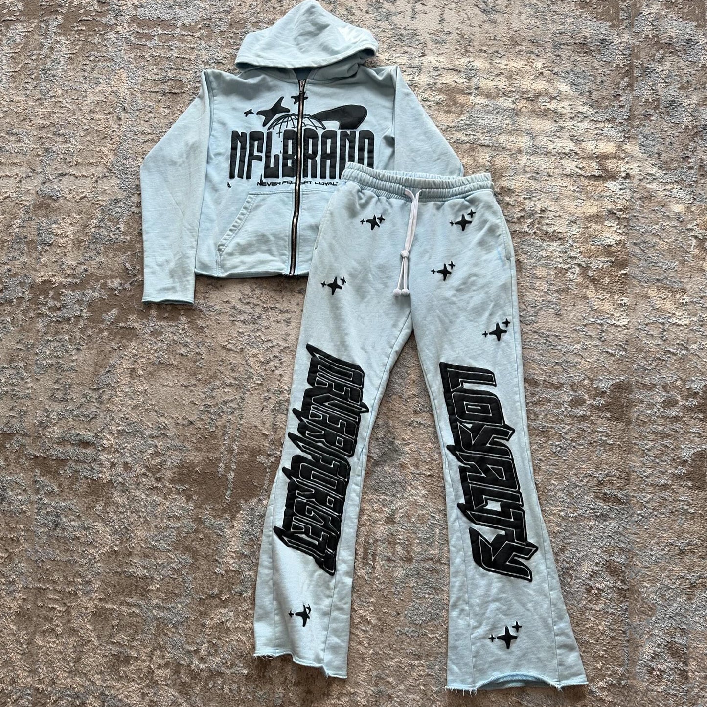 Stars Zip Hoodie and Pants Two-Piece Set