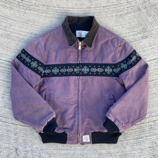 Vintage tribal pattern zip-up jacket