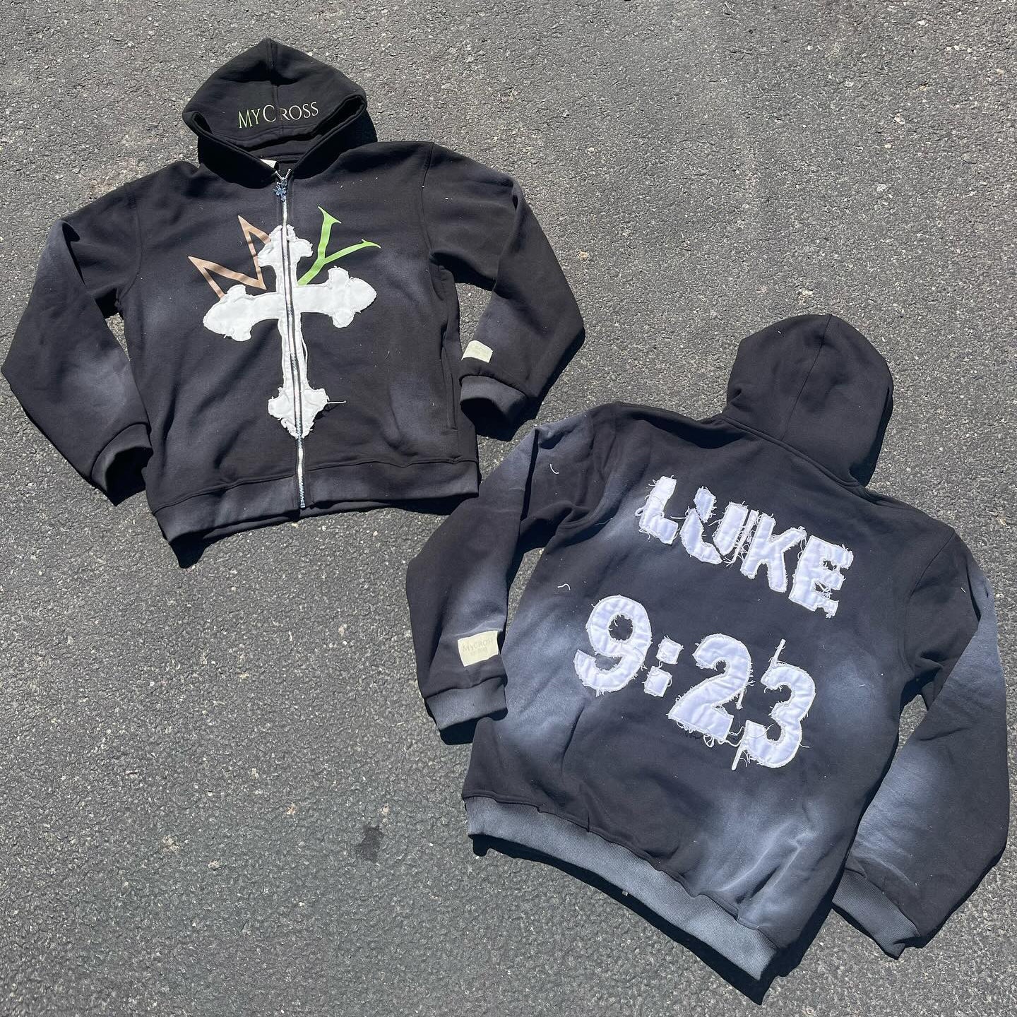 Lucky Cross Casual Streetwear Zip-Up Hoodie