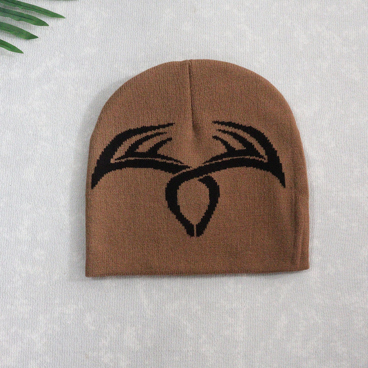 Knitted Hat Deer Antler Wool Warm Hat for Men and Women