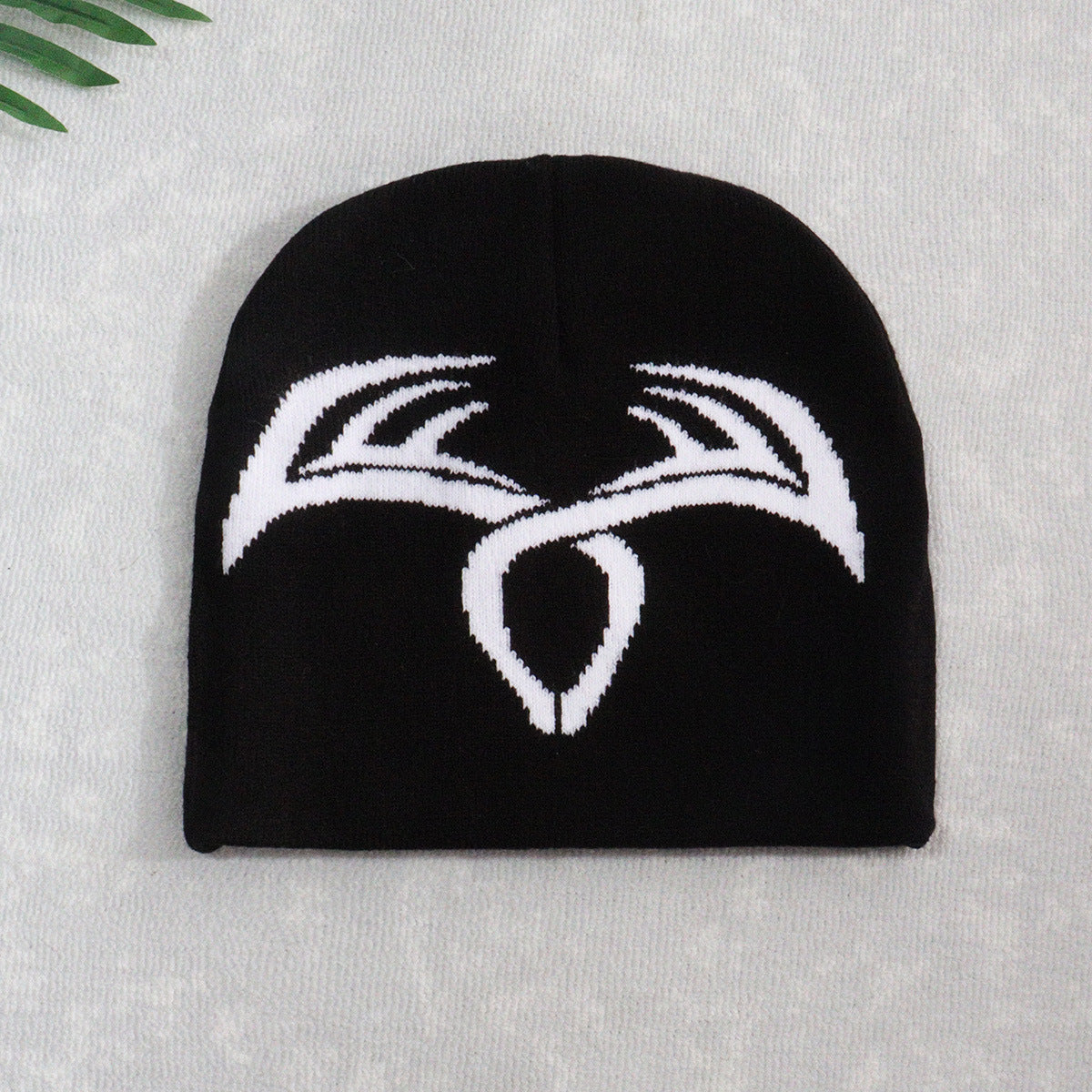 Knitted Hat Deer Antler Wool Warm Hat for Men and Women