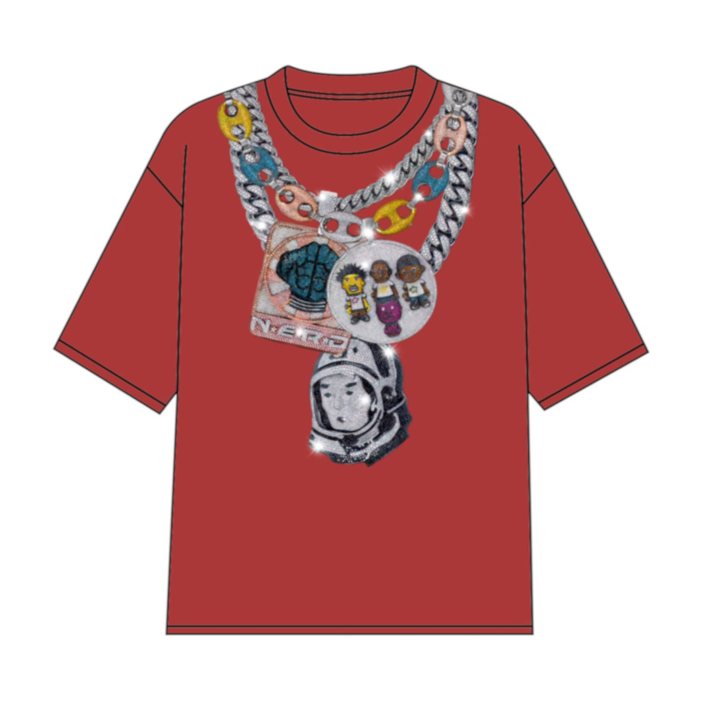 Personalized Necklace Print Short Sleeve T-Shirt