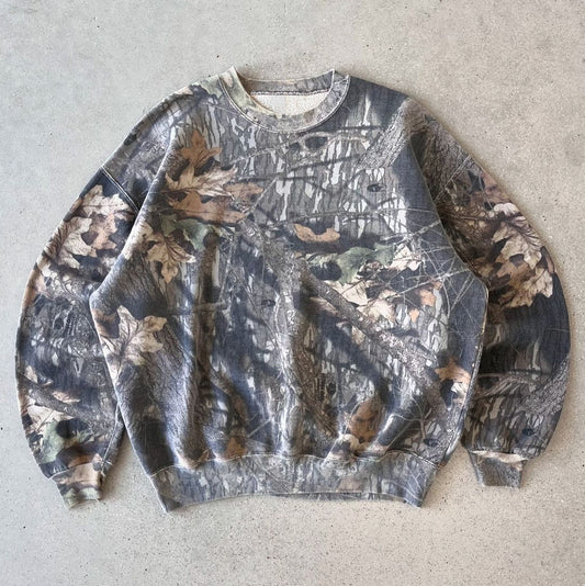 Fashion Camouflage Print Long Sleeve Plush Sweatshirt