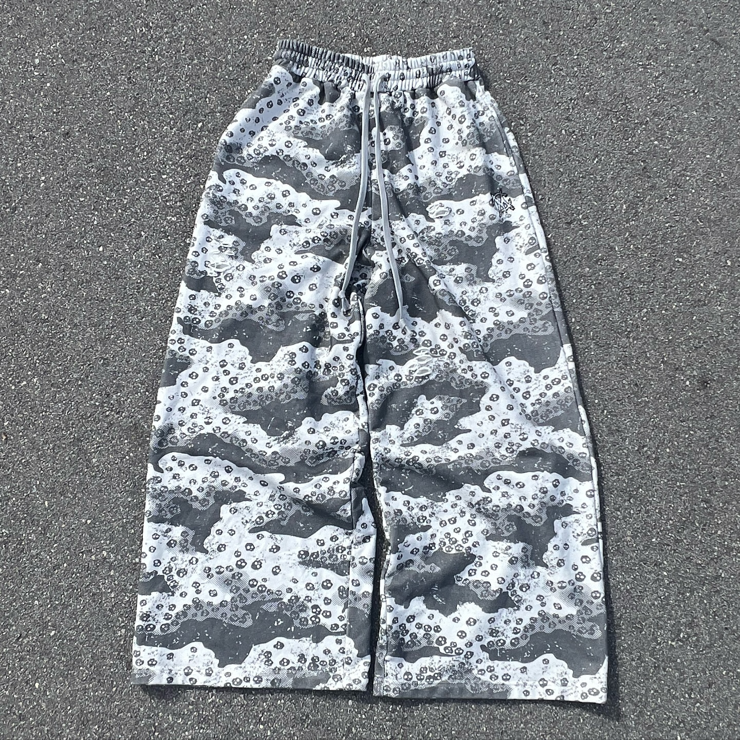 Camouflage casual wide-leg pants