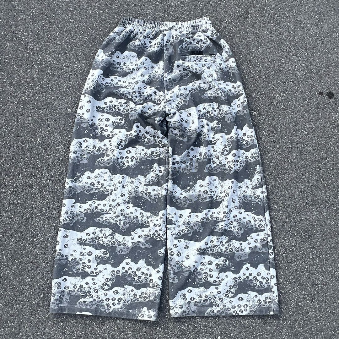 Camouflage casual wide-leg pants