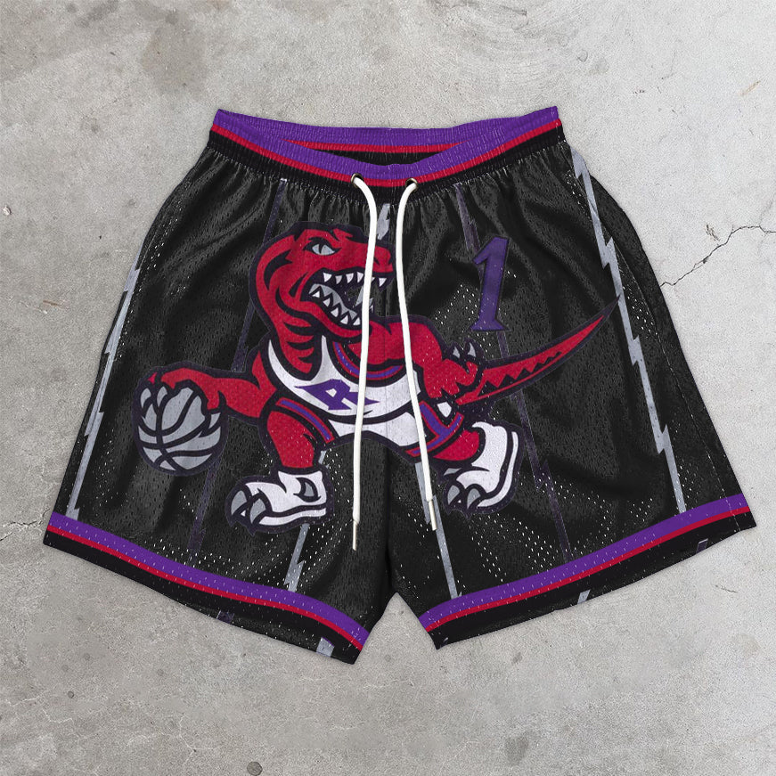 Trendy street print basketball shorts