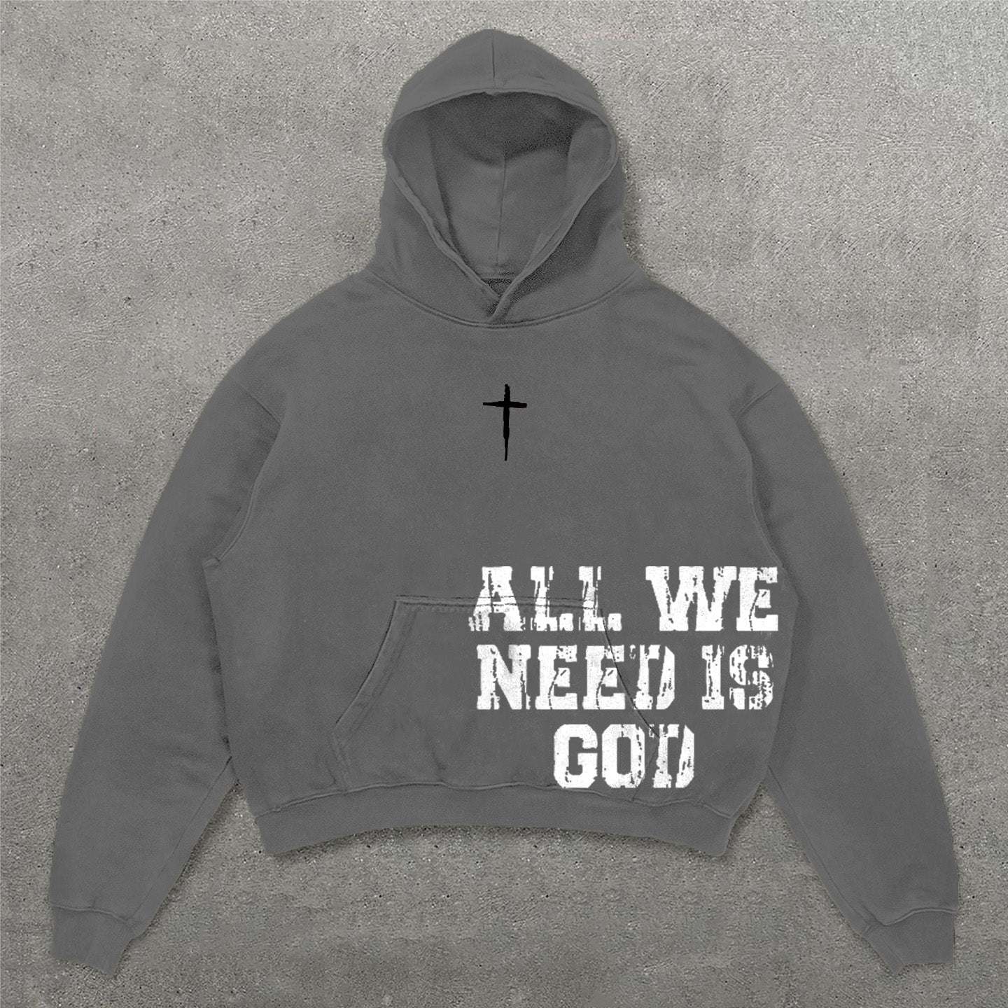 All We Need Is God Print Long Sleeve Hoodies