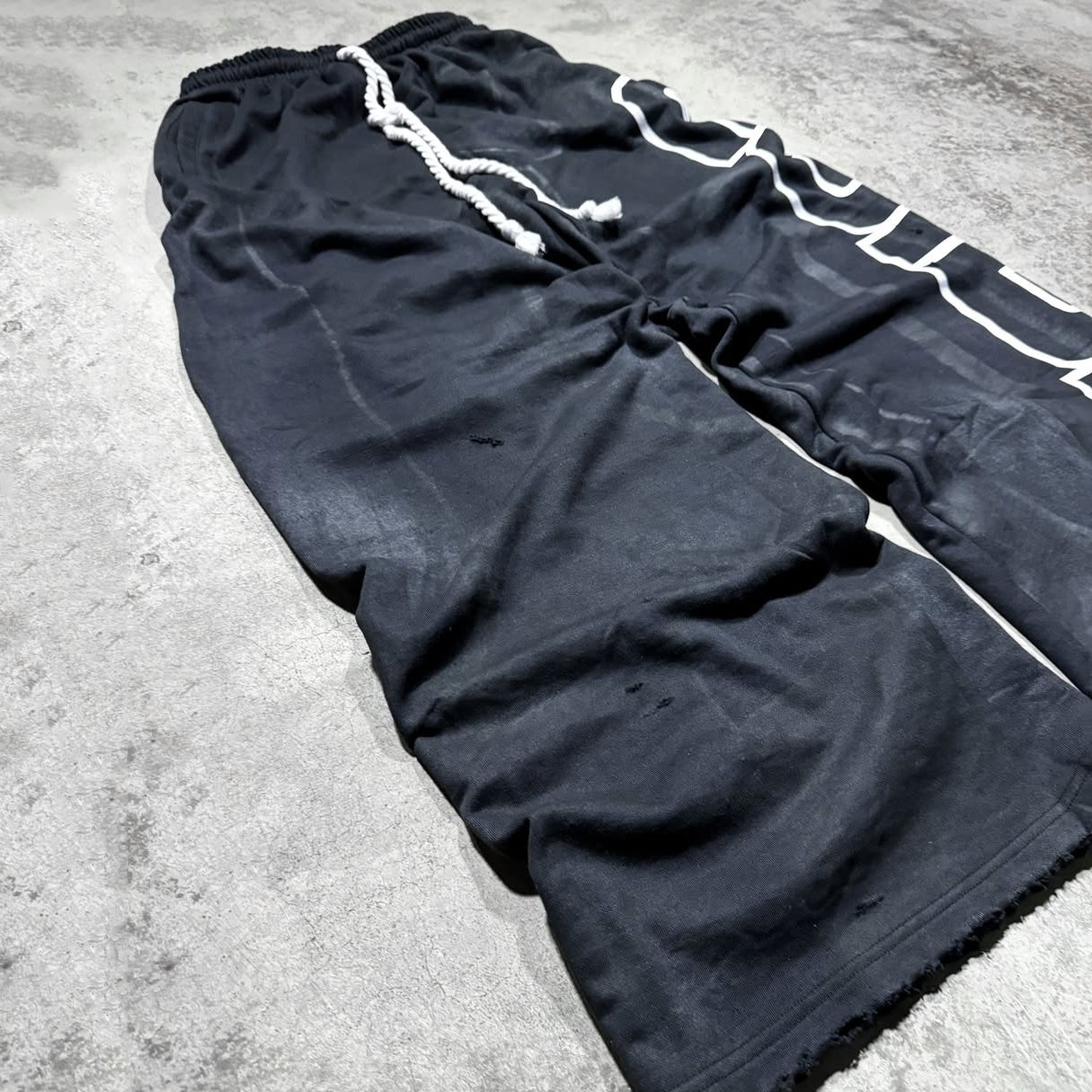 Casual street washed wide-leg heavyweight sports pants