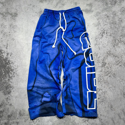 Casual street washed wide-leg heavyweight sports pants