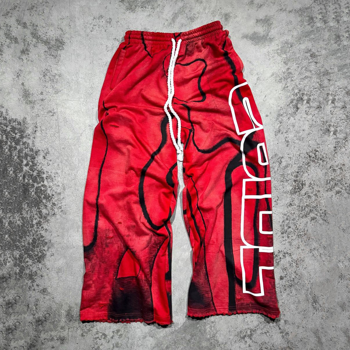 Casual street washed wide-leg heavyweight sports pants