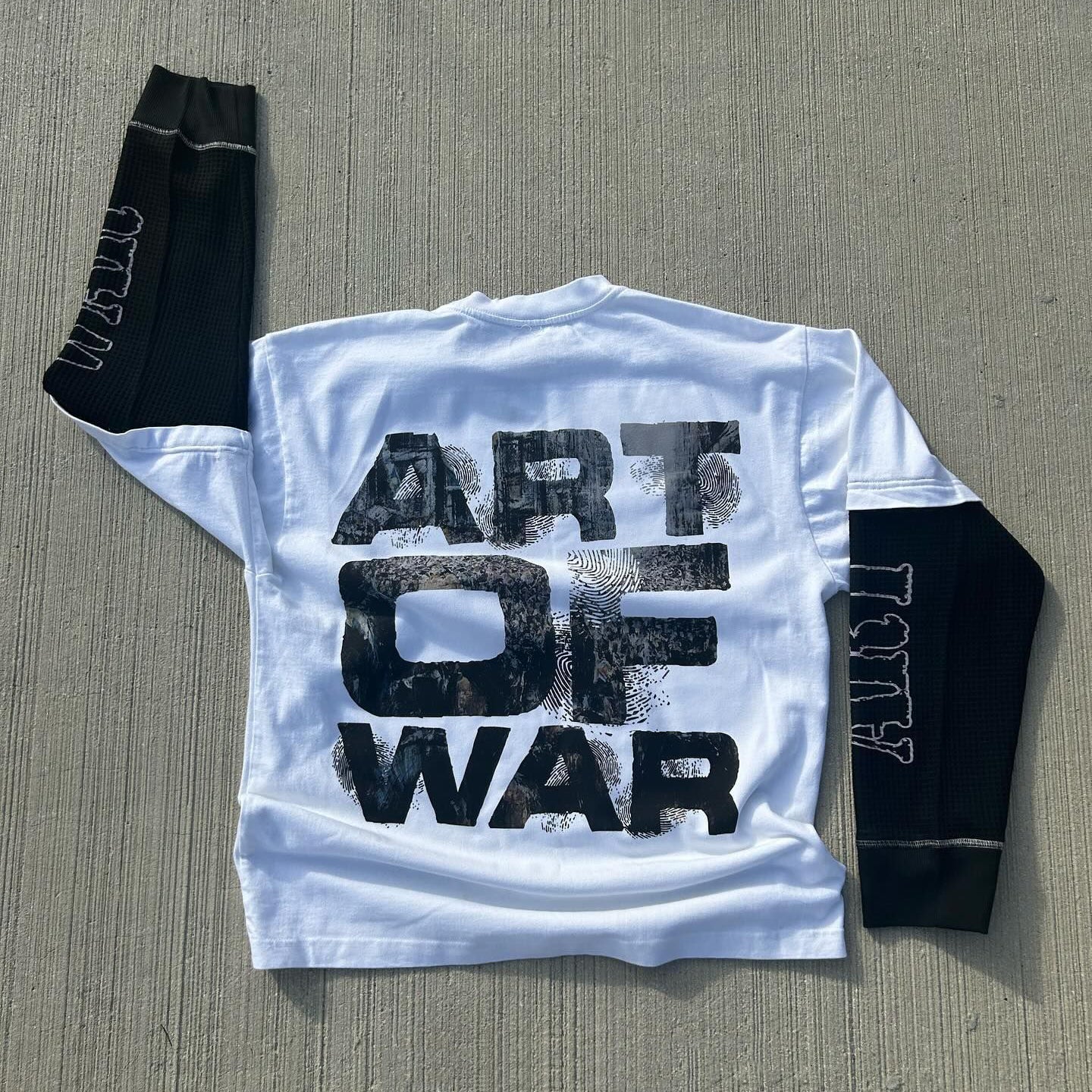 Art Of War Print Long Sleeve False Two T-Shirt