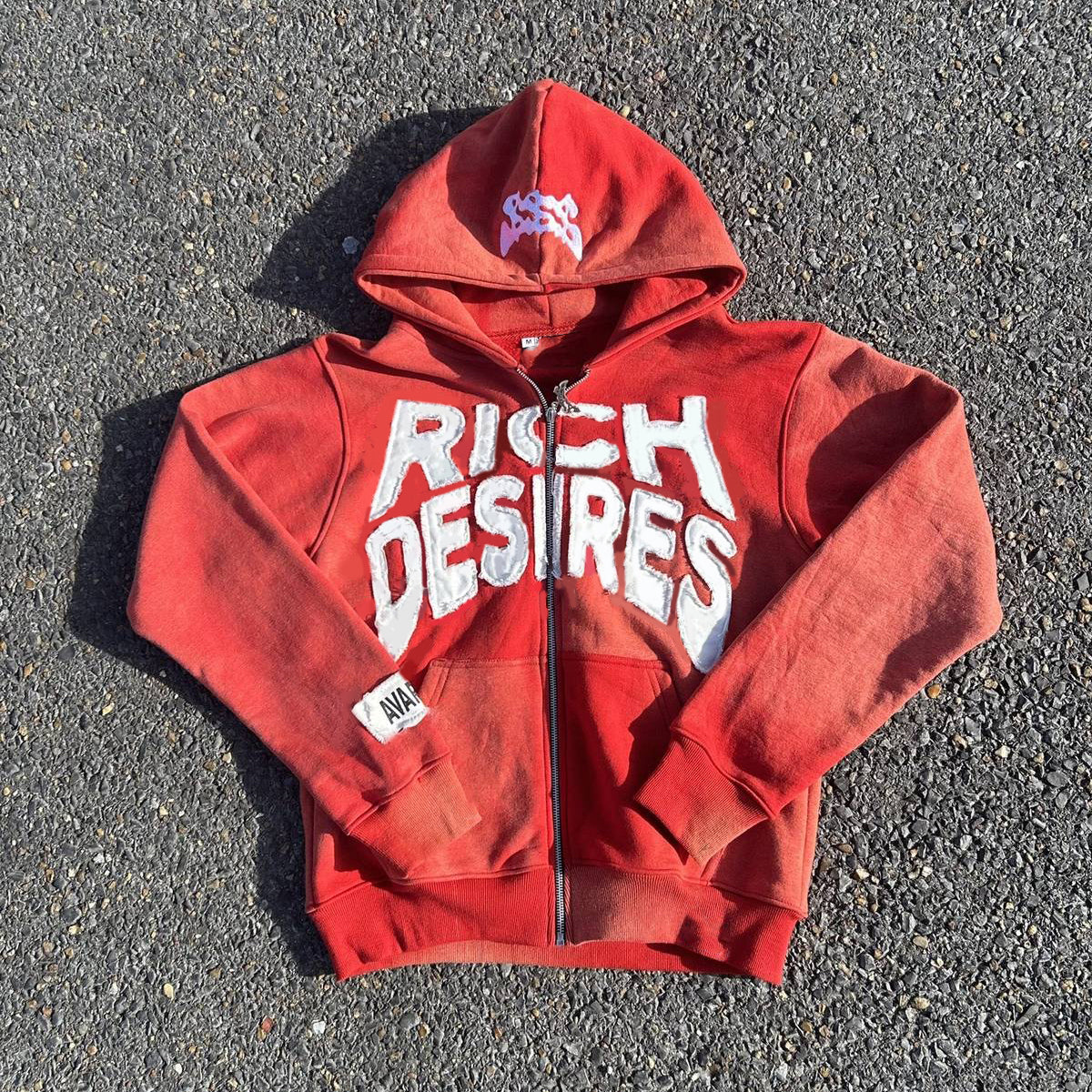 Desire Casual Street Vintage Zip Hoodie