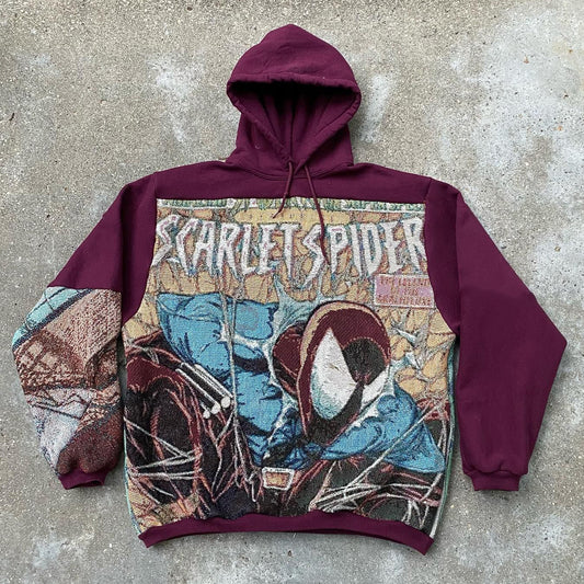 Scarlet Spidey  Print Long Sleeve Hoodies