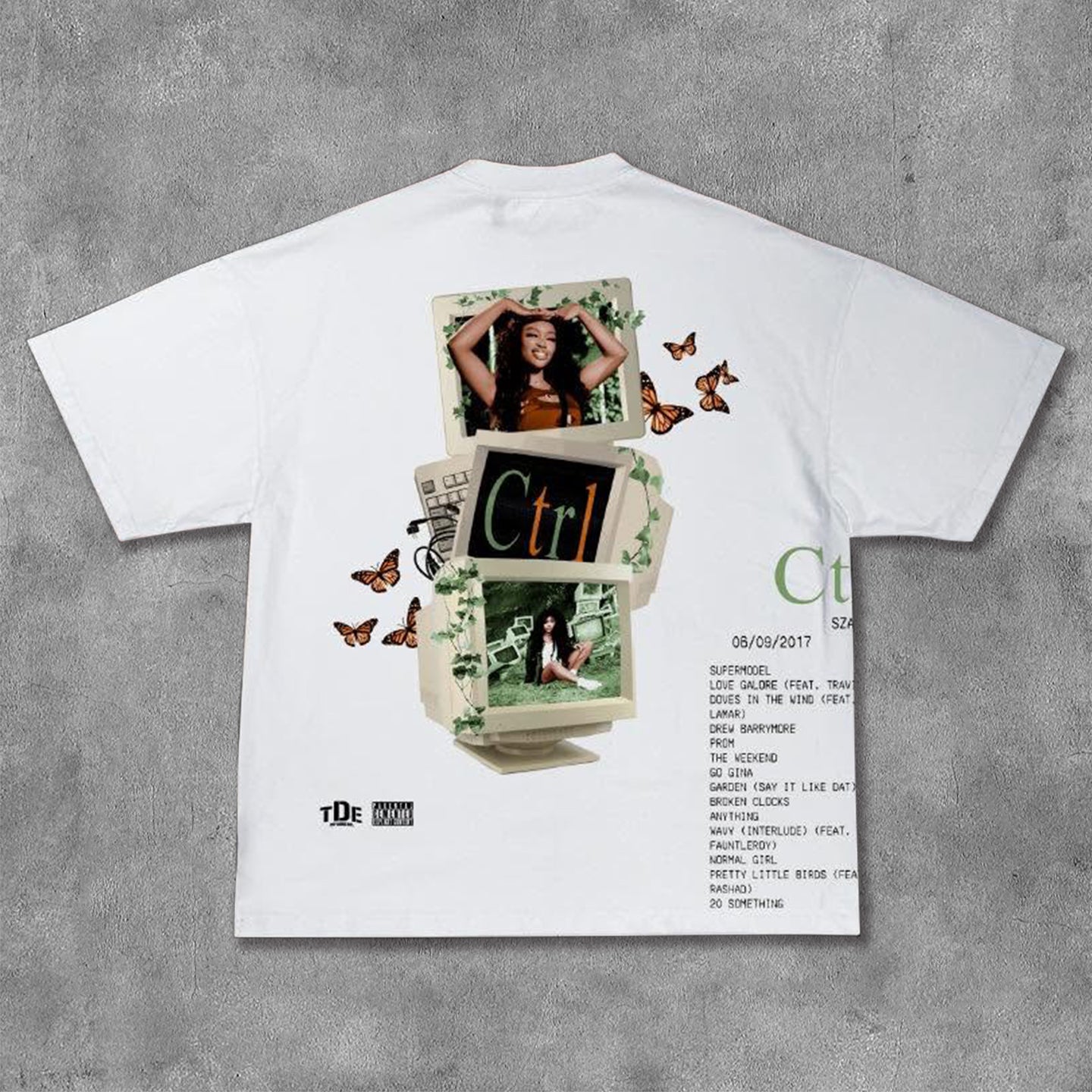 Ctrl Butterfly Print Short Sleeve T-Shirt