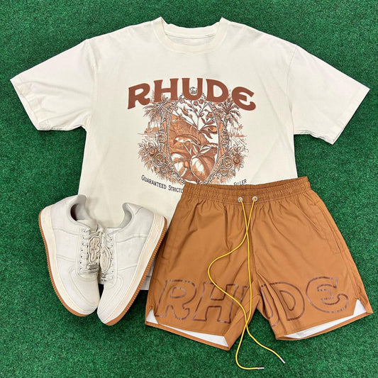 Rhude Casual Print T-Shirt Shorts Two-Piece Set