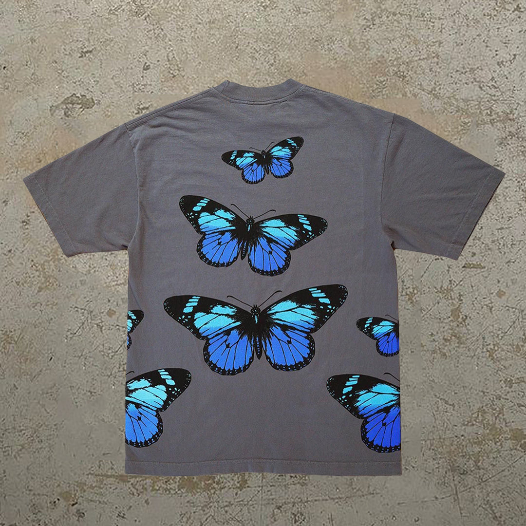 Personalized Butterfly Print Short Sleeve T-Shirt